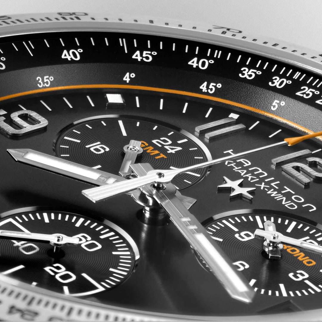 Relógio Hamilton H77912335 Khaki Aviation X-Wind GMT Chrono Quartzo 46mm