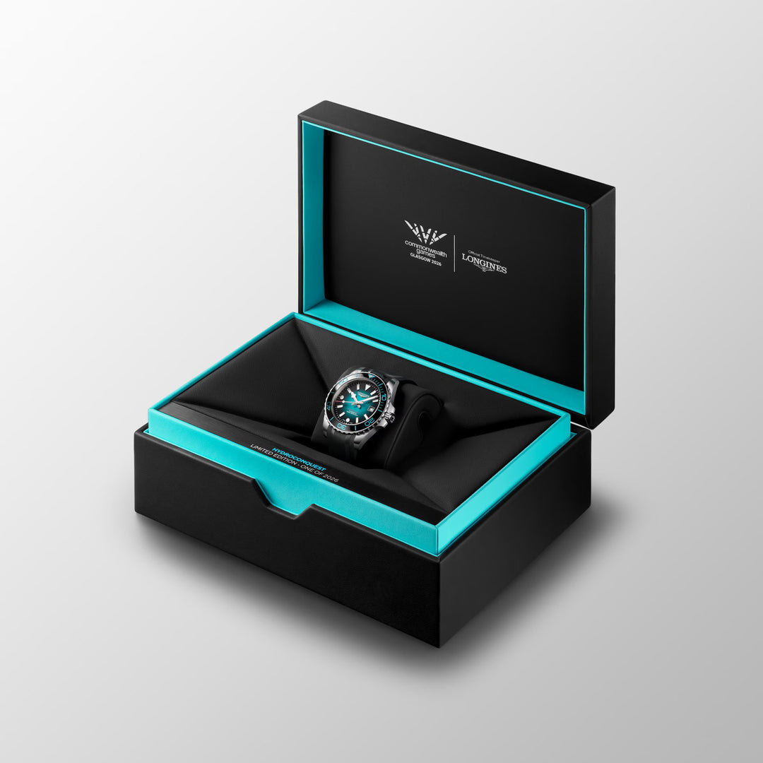 Relógio Longines L3.788.4.09.9 HYDROCONQUEST 2026 COMMONWEALTH GAMES Automático 42mm