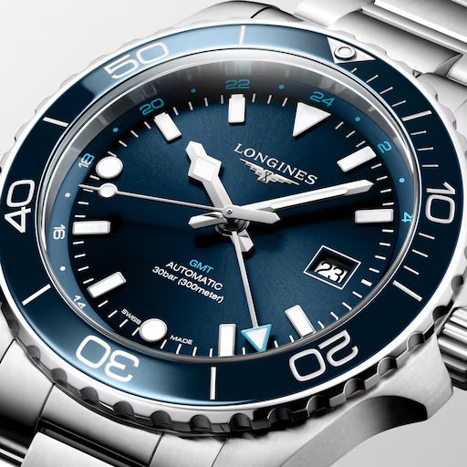 Relógio Longines L3.890.4.96.6 HYDROCONQUEST GMT- Automático 43mm