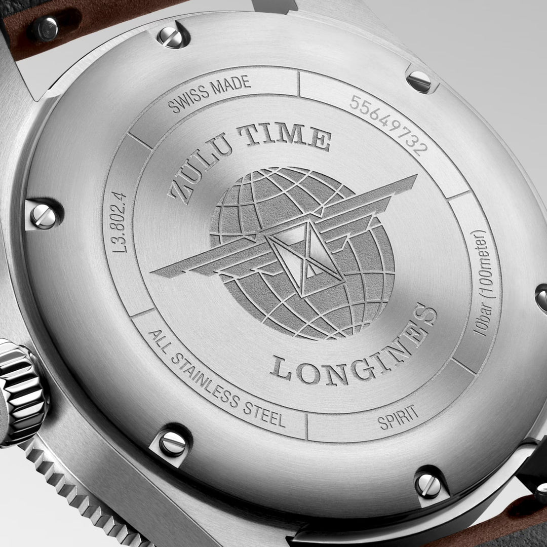 Relógio Longines SPIRIT ZULU TIME L3.802.4.53.2 - Automático 39mm - Unissex