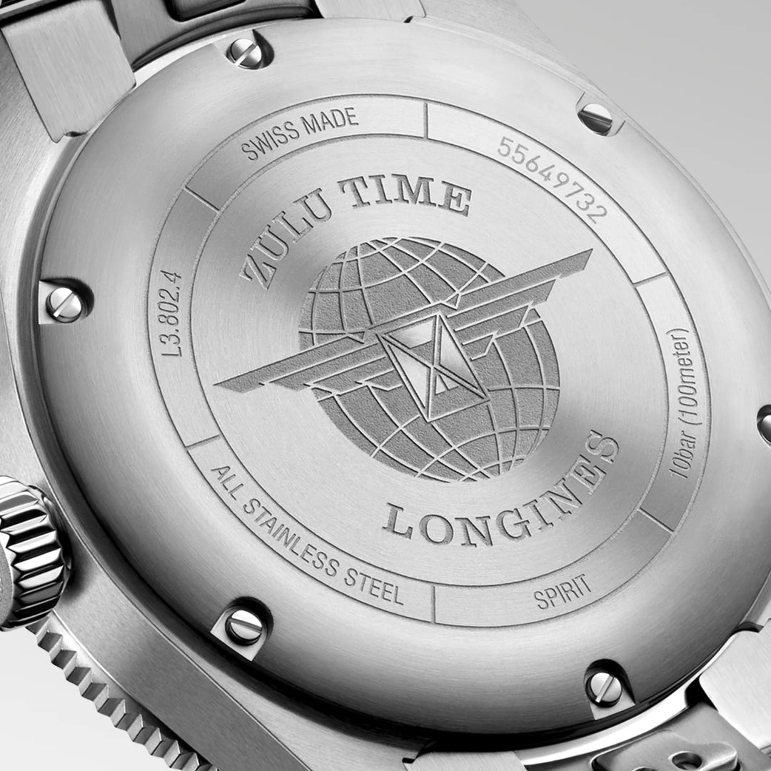 Relógio Longines SPIRIT ZULU TIME L3.802.4.53.6 - Automático 39mm - Unissex