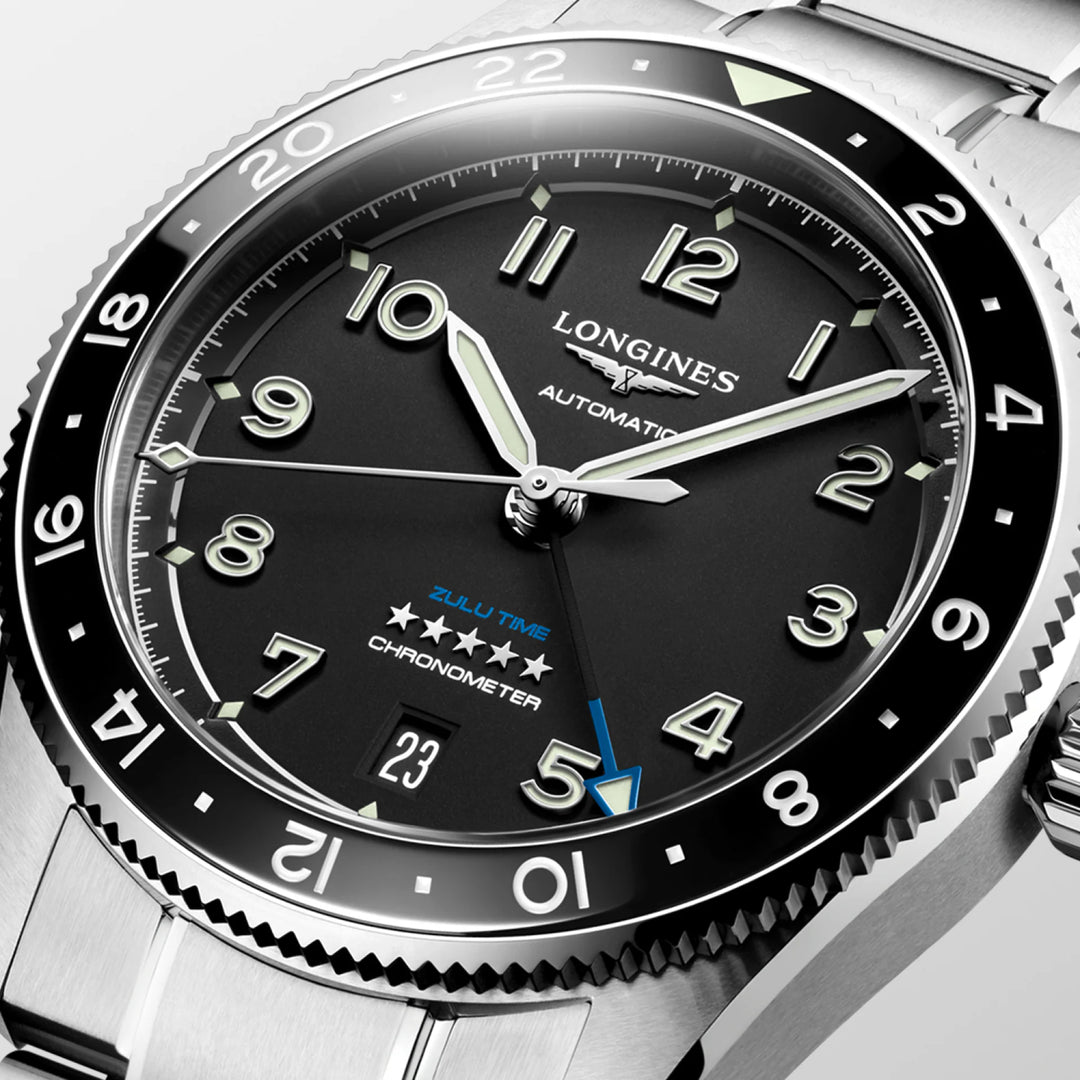 Relógio Longines SPIRIT ZULU TIME L3.802.4.53.6 - Automático 39mm - Unissex