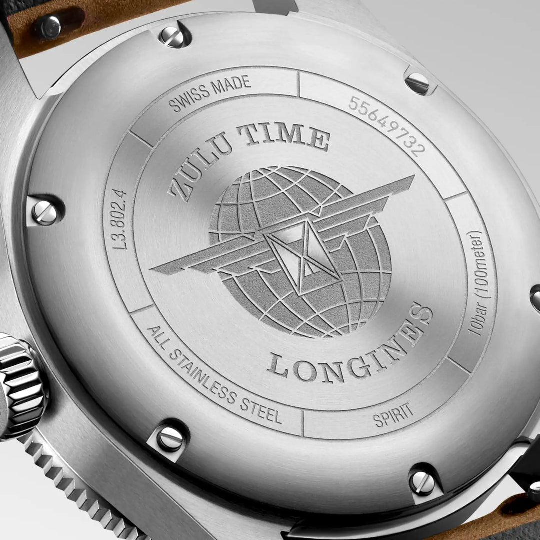 Relógio Longines SPIRIT ZULU TIME L3.802.4.63.2 Automático 39mm Unissex