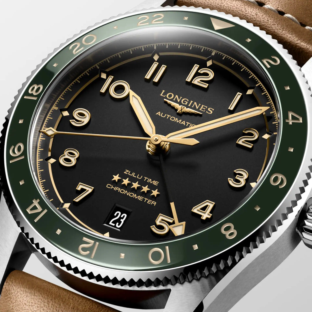 Relógio Longines SPIRIT ZULU TIME L3.802.4.63.2 Automático 39mm Unissex