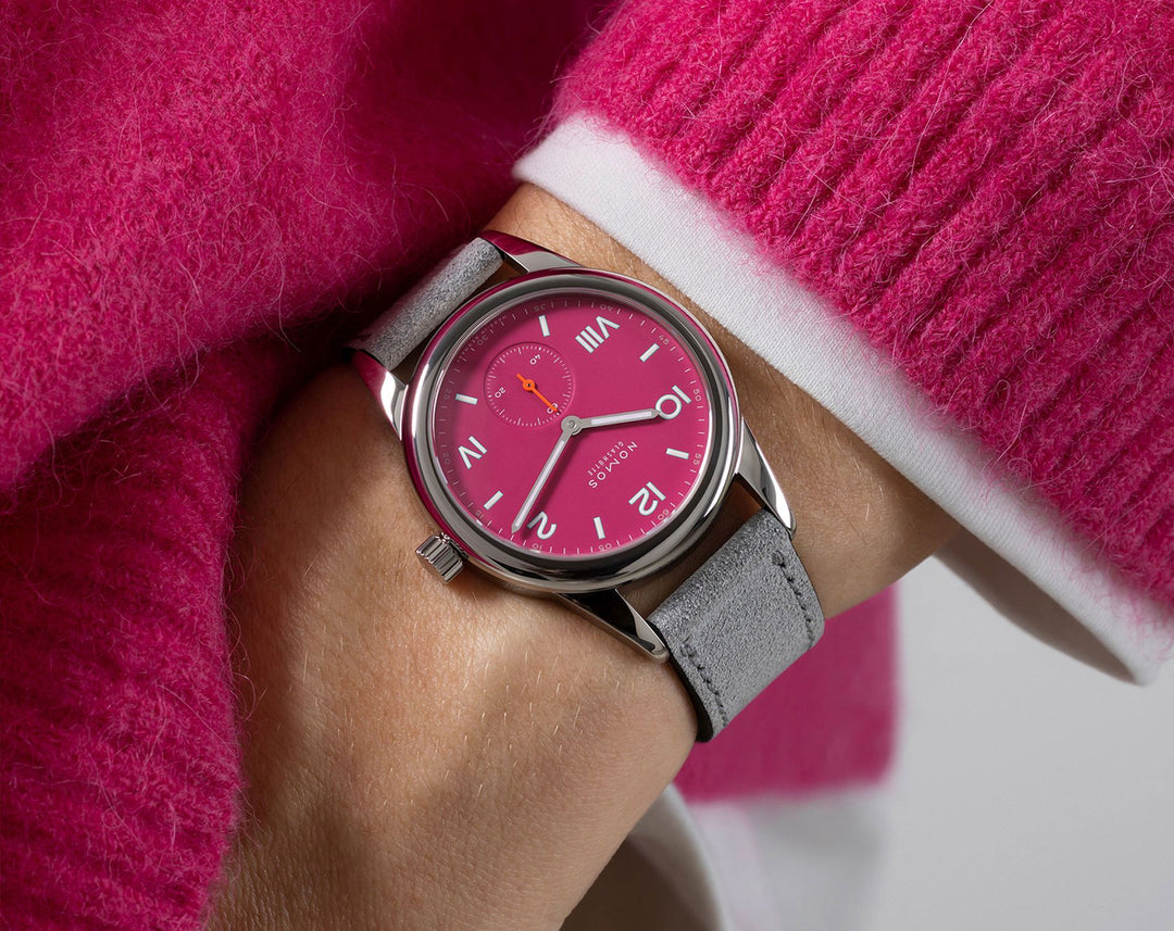 Relógio Feminino NOMOS Glashütte Club Campus 36mm Deep Pink on Leather Strap 711