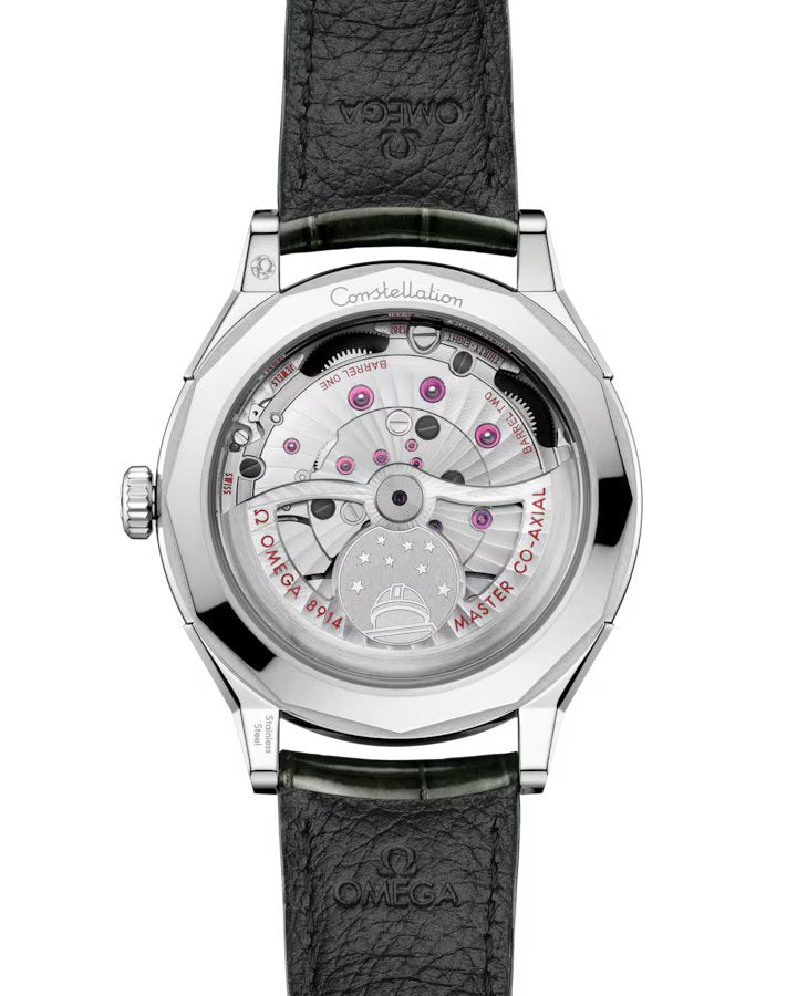 Relógio Omega Constellation Observatory 39.4 mm O‑MEGASTEEL on alligator