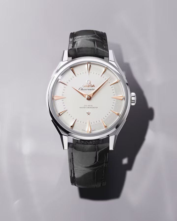 Relógio Omega Constellation Observatory 39.4 mm O‑MEGASTEEL on alligator