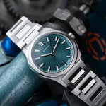 Carregue a imagem no visualizador da Galeria, Relógio Circula Steel sports watch Facet Petrol - Steel Strap with Butterfly Clasp FS-SV-PP-SF-AB