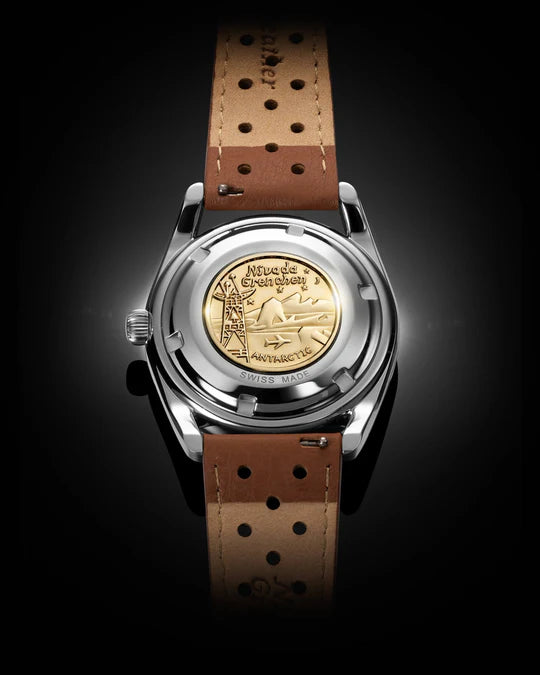 Relógio Nivada Grenchen SUPER ANTARCTIC 3.6.9 BROWN NO VINTAGE EFFECT - WHITE LUMINOUS 38mm 32040A23