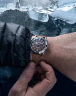 Carregue a imagem no visualizador da Galeria, Relógio Nivada Grenchen SUPER ANTARCTIC 3.6.9 BROWN NO VINTAGE EFFECT - WHITE LUMINOUS 38mm 32040A23