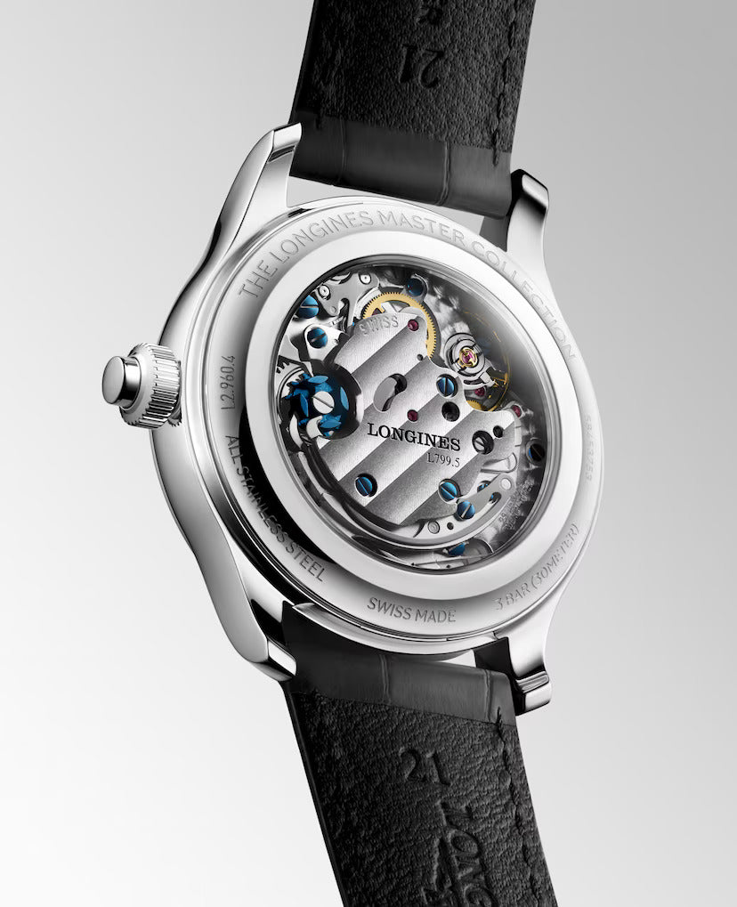Relógio Longines L2.960.4.93.2 MASTER COLLECTION CHRONO MONOPUSHER -  Manual winding 41mm