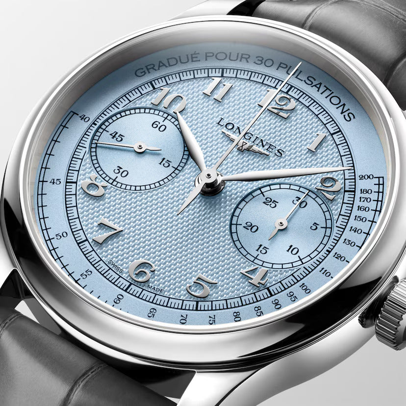 Relógio Longines L2.960.4.93.2 MASTER COLLECTION CHRONO MONOPUSHER -  Manual winding 41mm